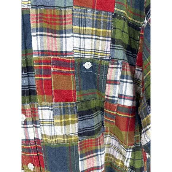 Orvis Mens Short-Sleeve Plaid Patchwork Button-Up Shirt Size XL - Picture 2 of 11